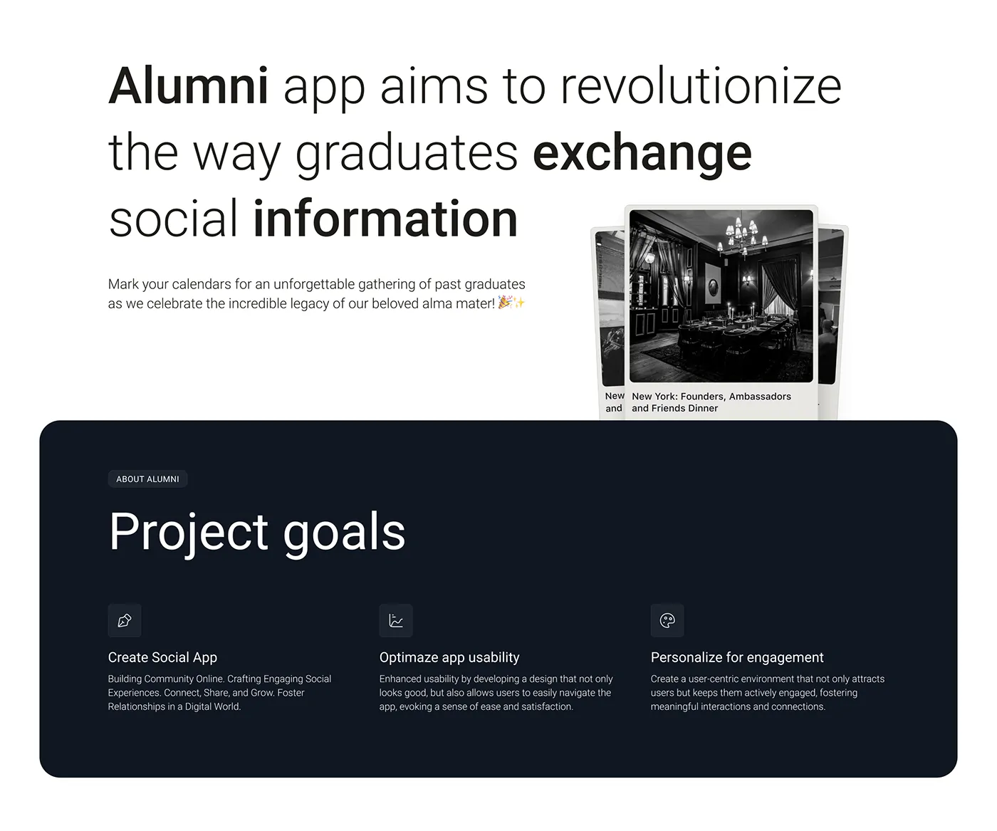 Alumni app introduction and project goals