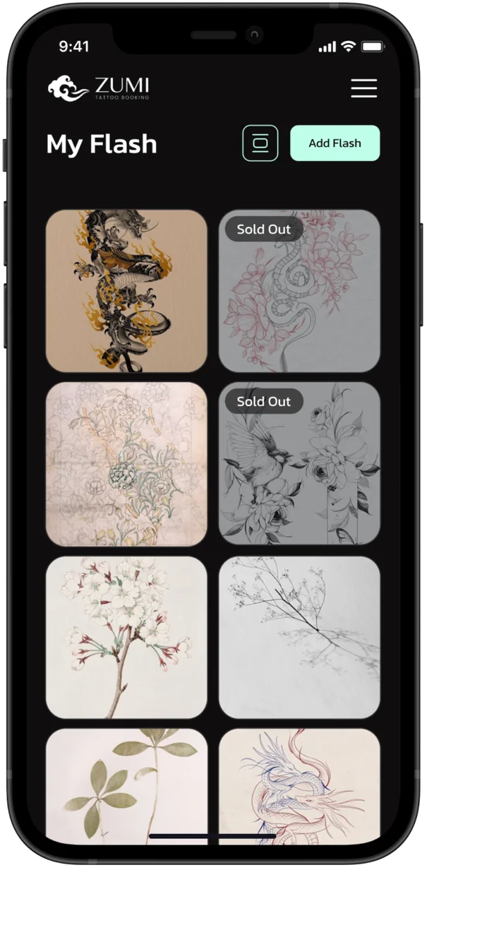 My Flash gallery of tattoo sketches